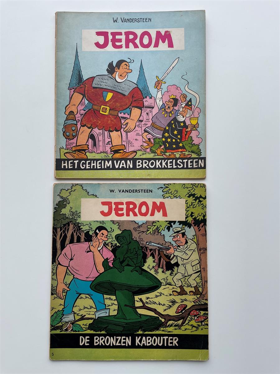 Jerom 1 & 5 - Het geheim van Brokkelsteen / De bronzen kabouter - sc - Eerste druk - 1962/ 1964