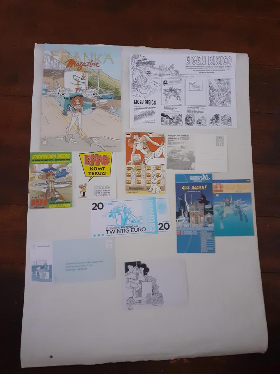 Franka promotie verzameling met o.a. - leaflets, flyers, ansichtkaarten,enz