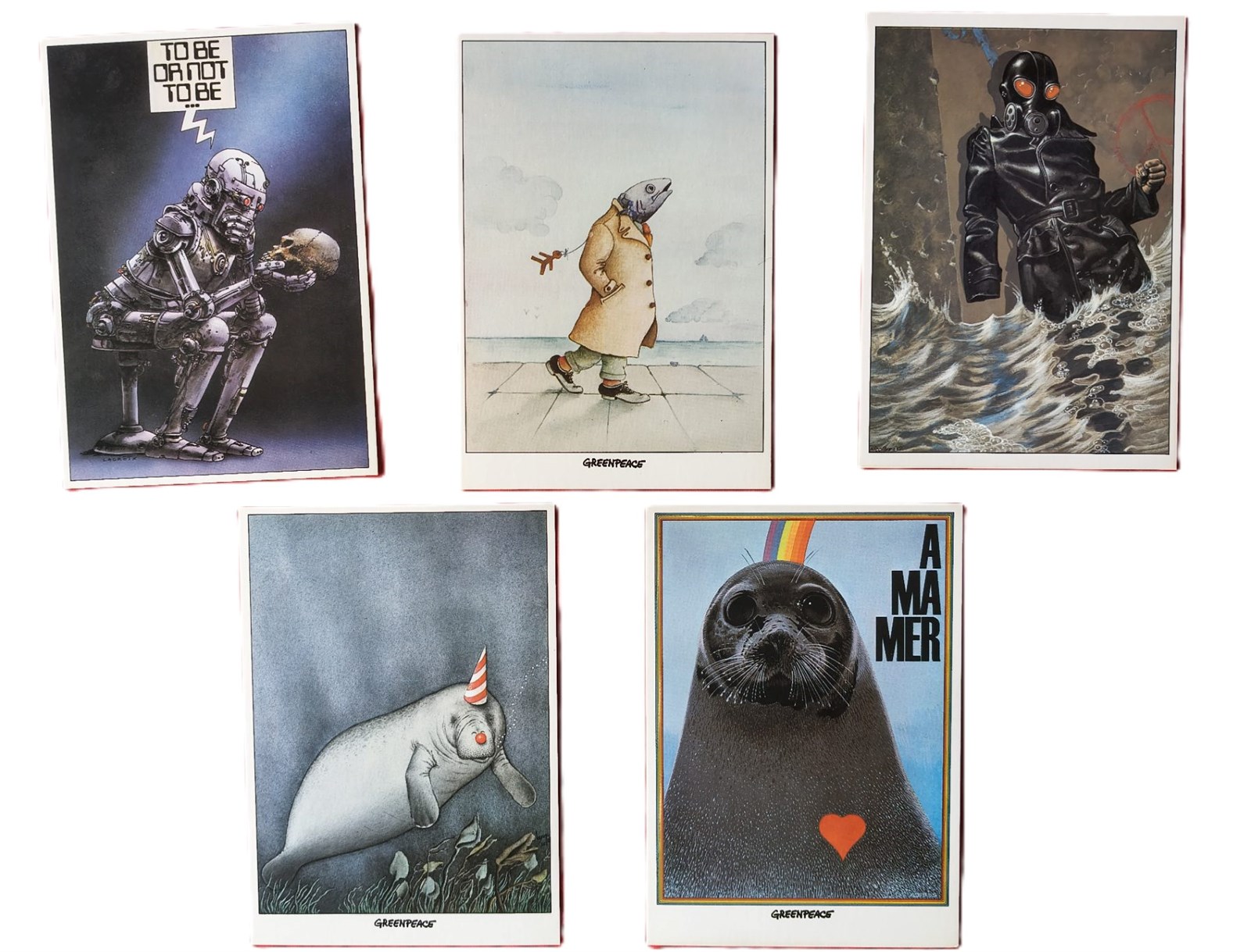 Lacroix - complete reeks 10 postkaarten - Greenpeace - 1984