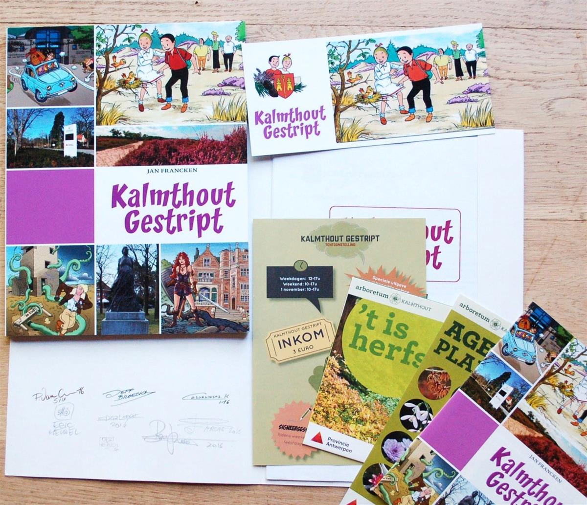 Suske en Wiske- Kalmthout Gestript -2016- Persmap gesigneerd door verschillende auteurs