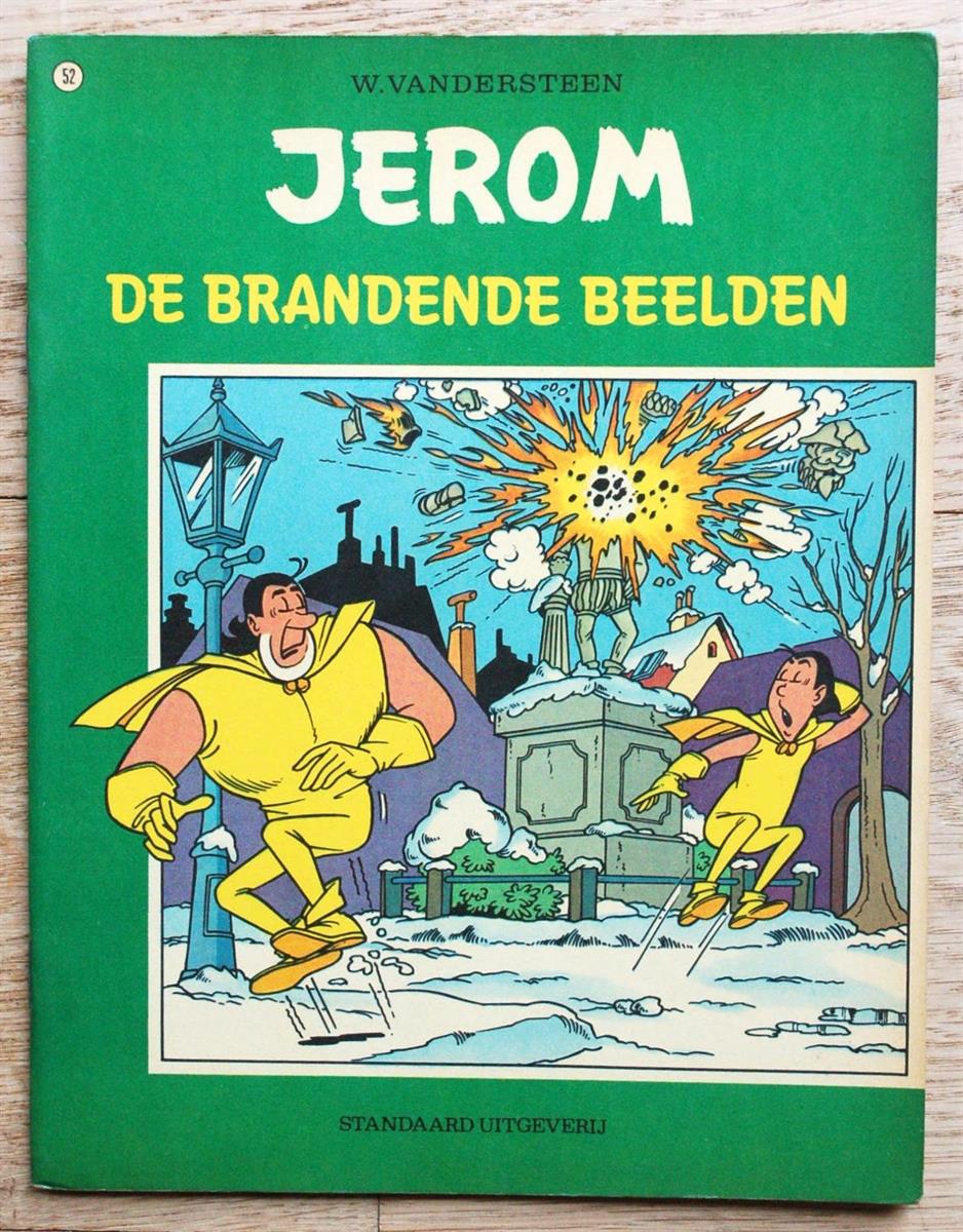 Jerom - De Brandende Beelden -1973- met 2 rebusstickers Lambik en Lamme Goedzak