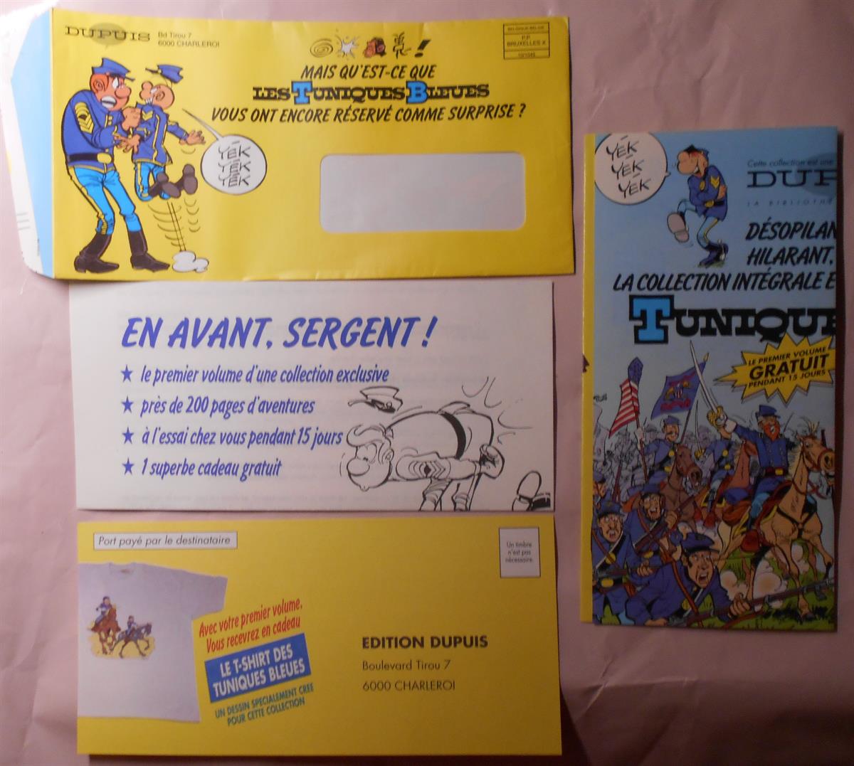 Les Tuniques Bleues ( De Blauwbloezen ): enveloppe met daarin publiciteit voor de Franstalige integrale uitgave (1993)