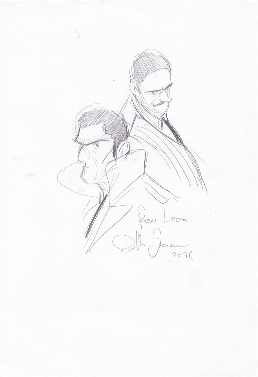 Alberto Zanon - A 4 met tekening fig uit Agatha Christie