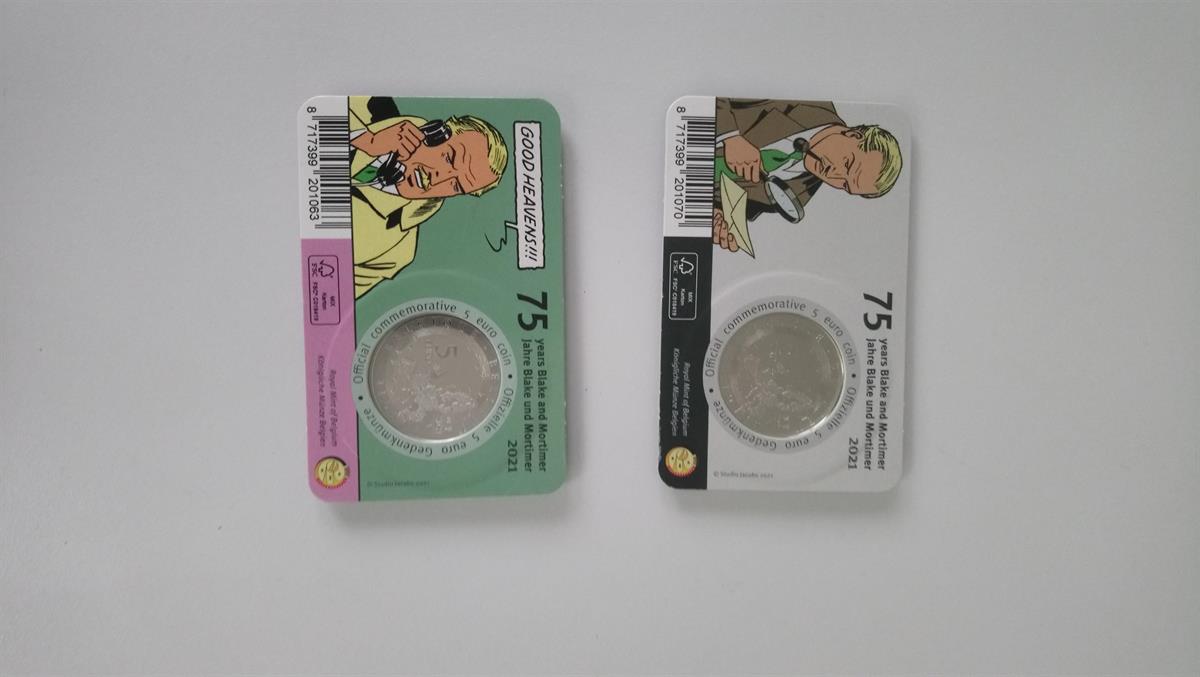 Blake en Mortimer 5 Euro 2020 Color 2 stuks
