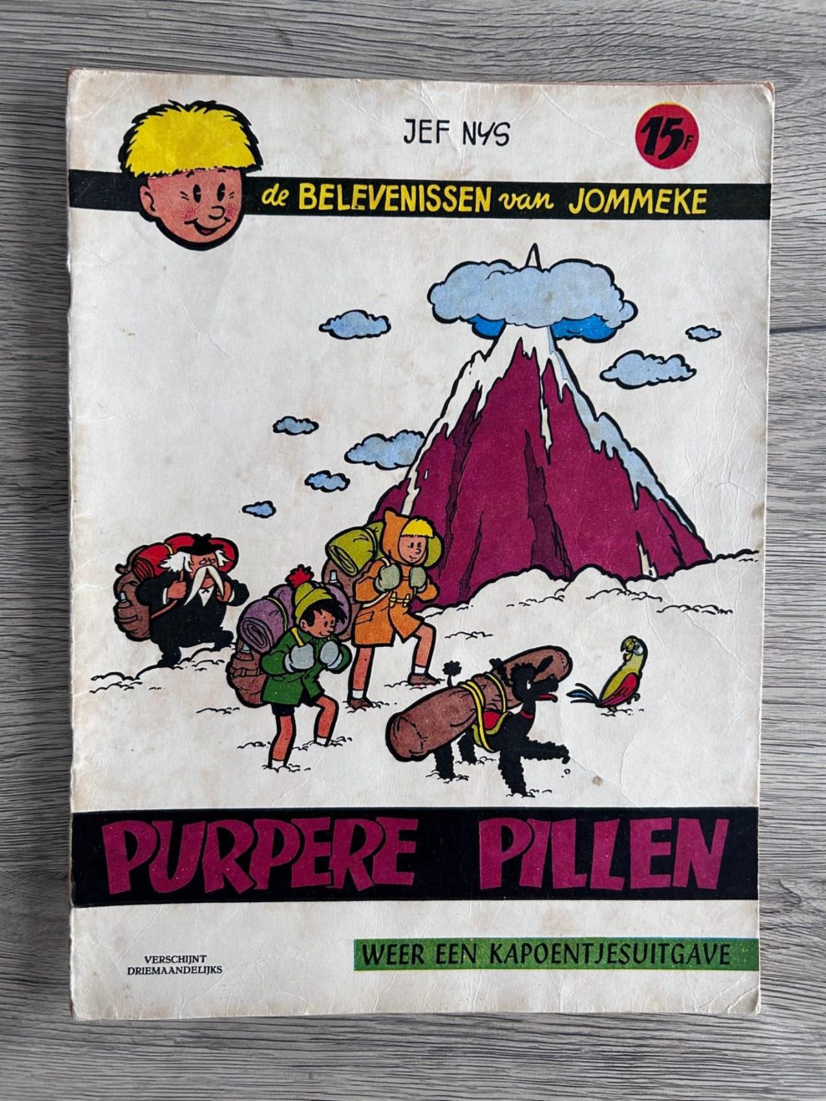 Jommeke 4 : Purpere Pillen - Eerste Druk 1960 - Jef Nys - Uitgeverij Het Volk