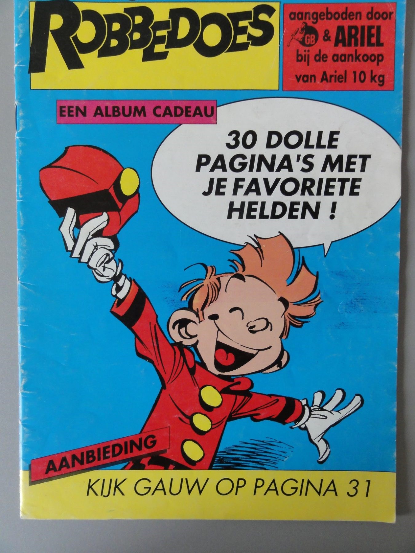 Robbedoes - Reclamestrip Ariel - sc - Eerste druk - 1989