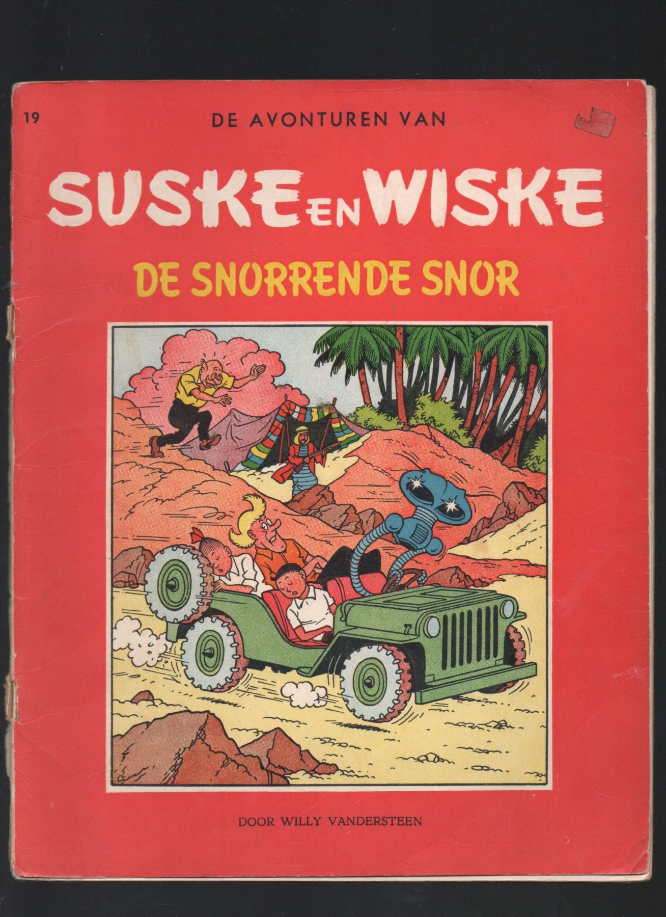 Suske en Wiske - ongekleurt - De Snorrende Snor- 1961 - NL - Cover - Nr 19 - 3de, Druk - Willy Vandersteen.