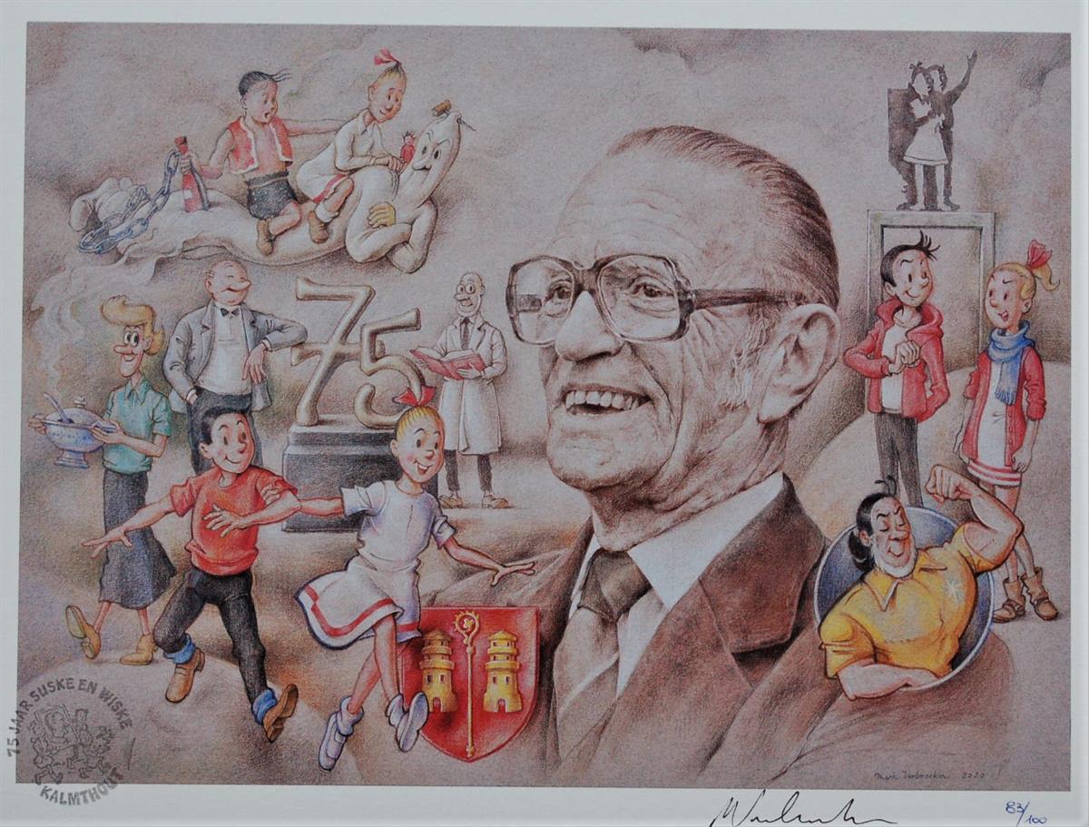 Ode tekening 75 jaar Suske en Wiske  