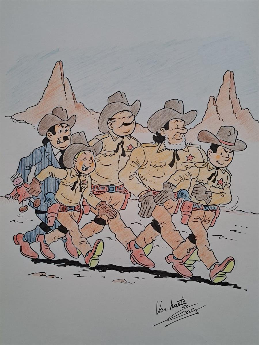 Suske en Wiske - De Texas-rakkers - Luxe HC - Groot formaat (46/36cm) - Met tekening - 2013