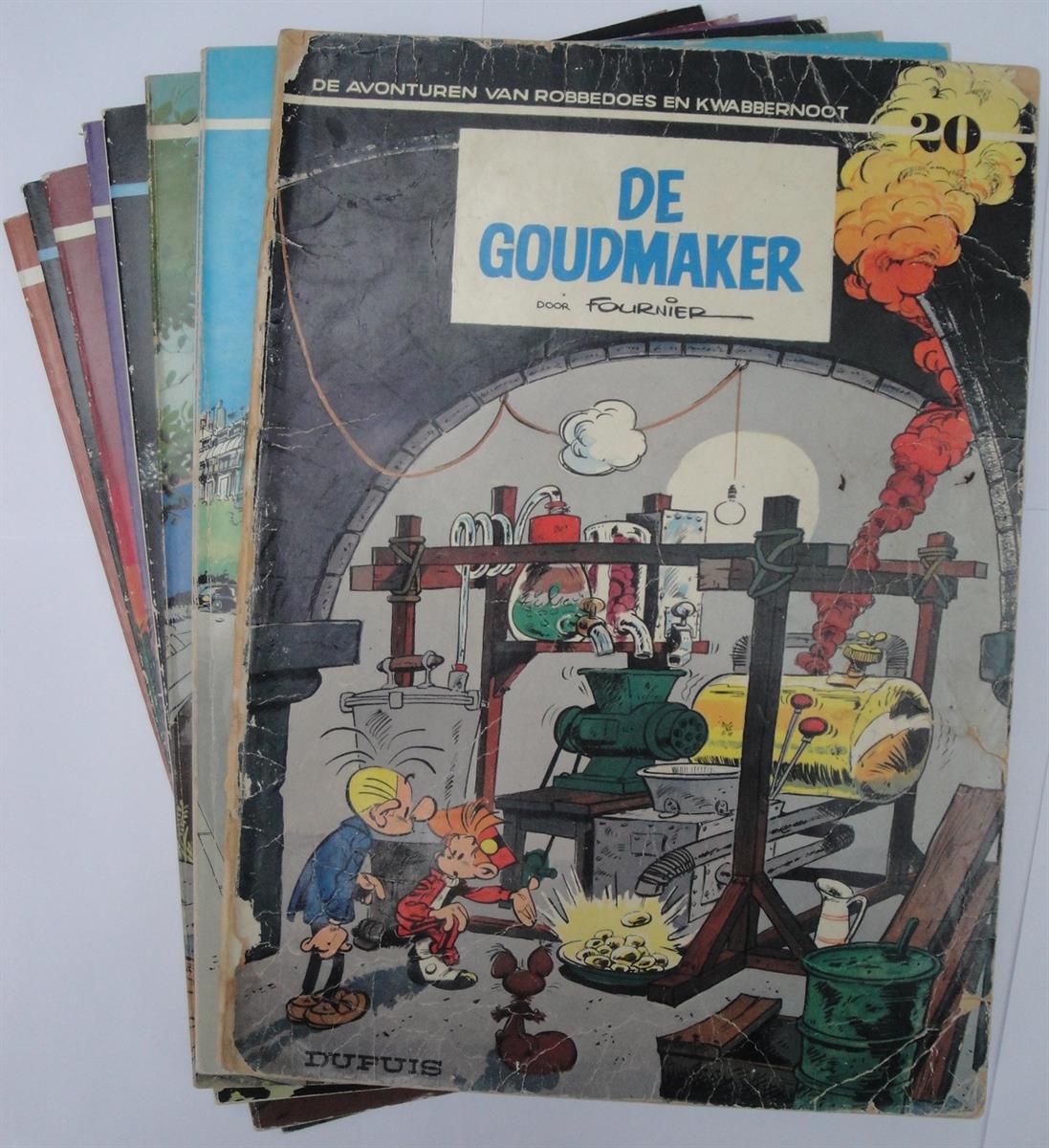 Robbedoes en Kwabbernoot 20 t/m 28 min 25 - 7x 1e druk, 1x 2e - sc - Dupuis - 8x Fournier - 1970/1979