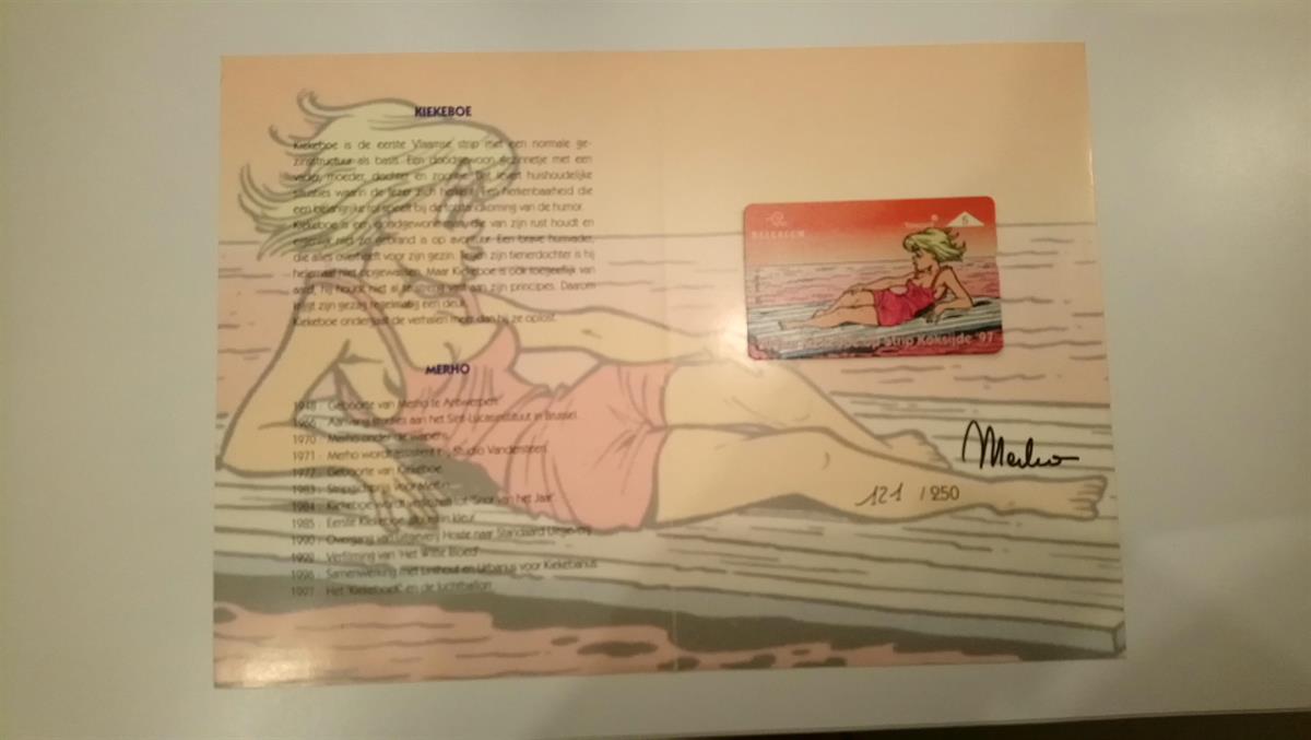 Kiekeboe telefoonkaart special edition gesigneerd Merho