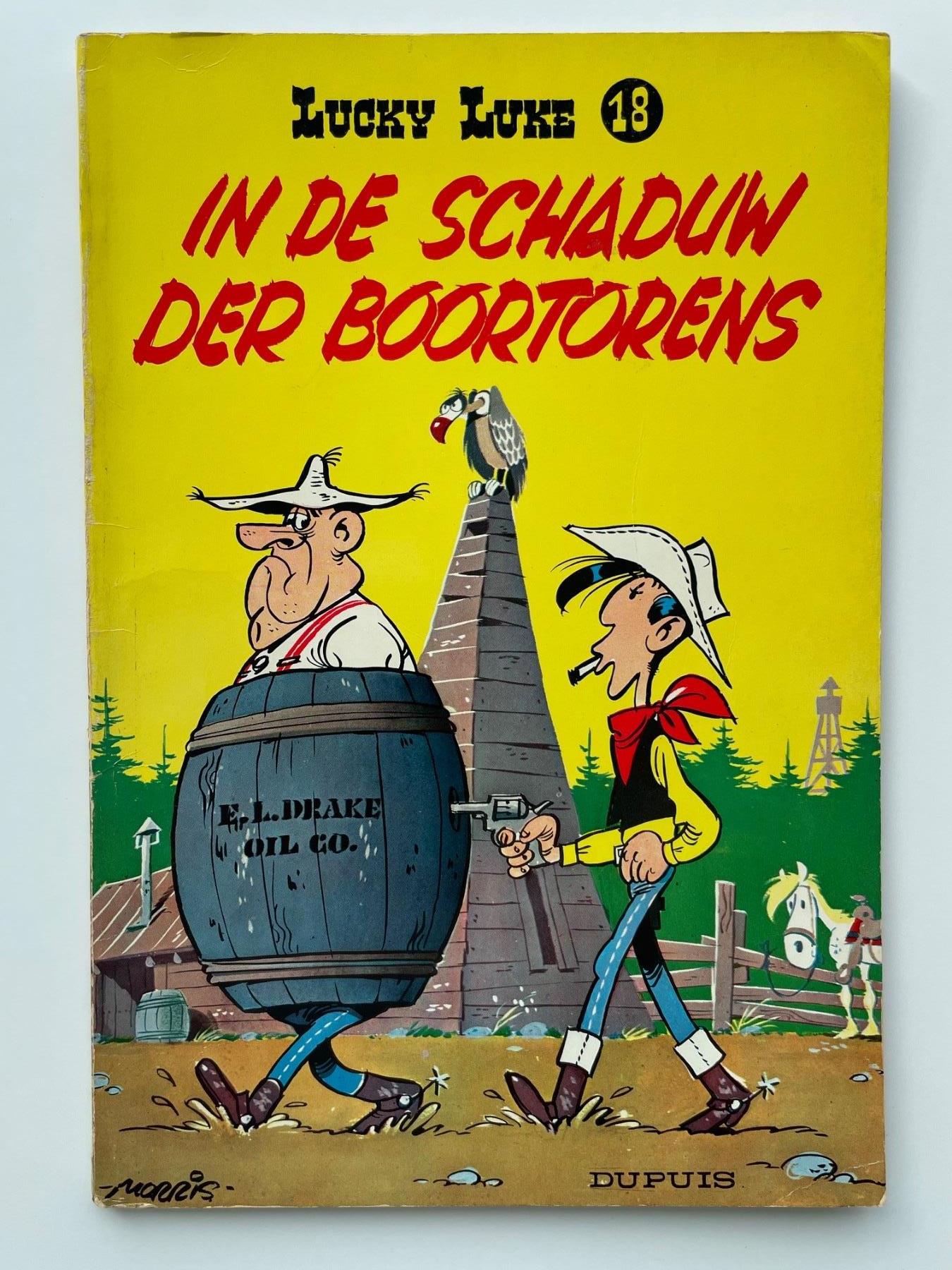 Lucky Luke - 18 - In de schaduw der boortorens - Softcover - Eerste druk - 1962
