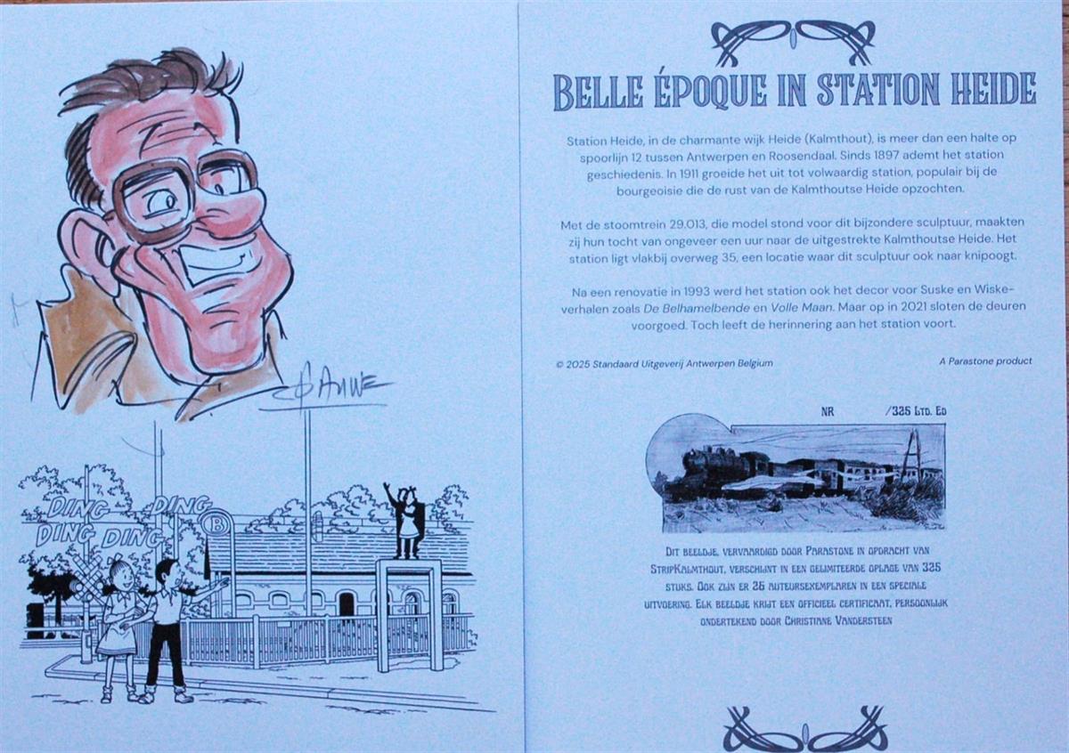 Suske en Wiske -Belle Epoque kaart 2025 met dedicase d'Auwe