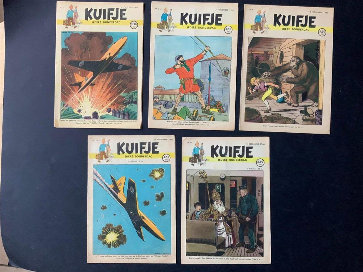 Kuifje - 5 weekbladen - Nrs. 6,7,8,10 en 11 - Eerste jaargang 1946