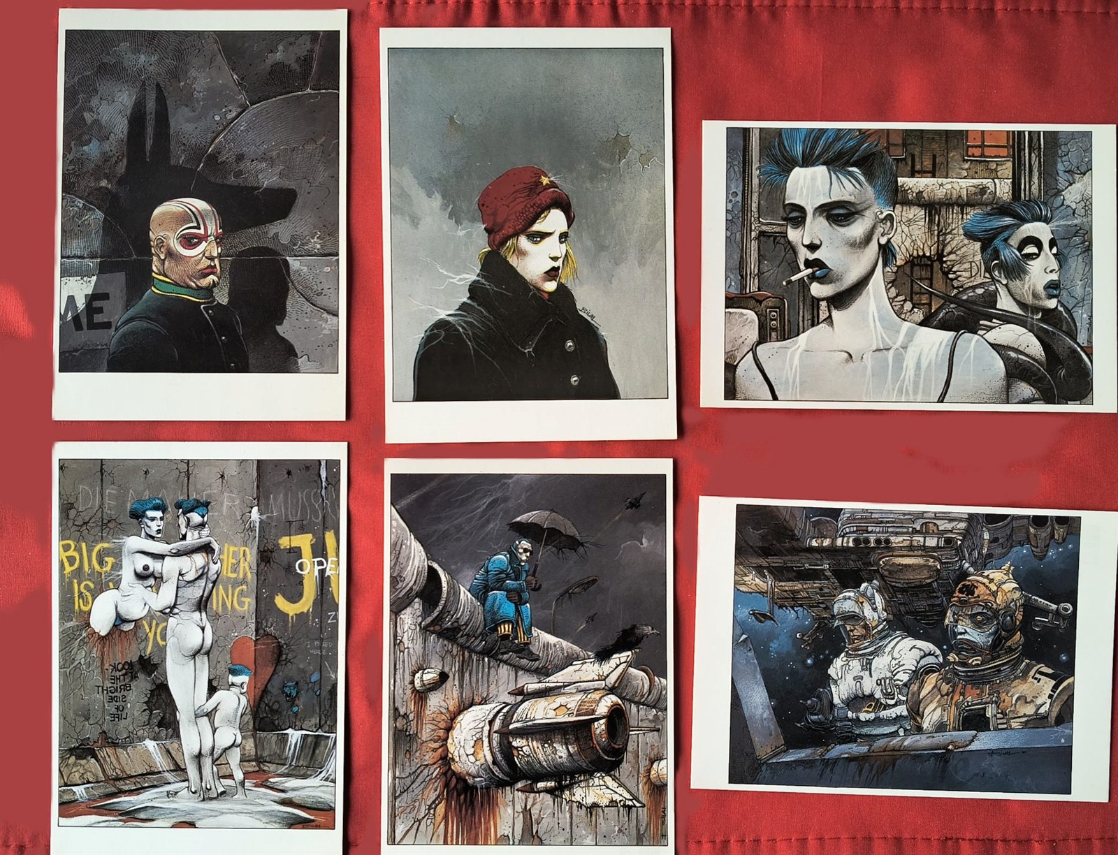 Bilal - Le Mur - set van 6 postkaarten - 1983