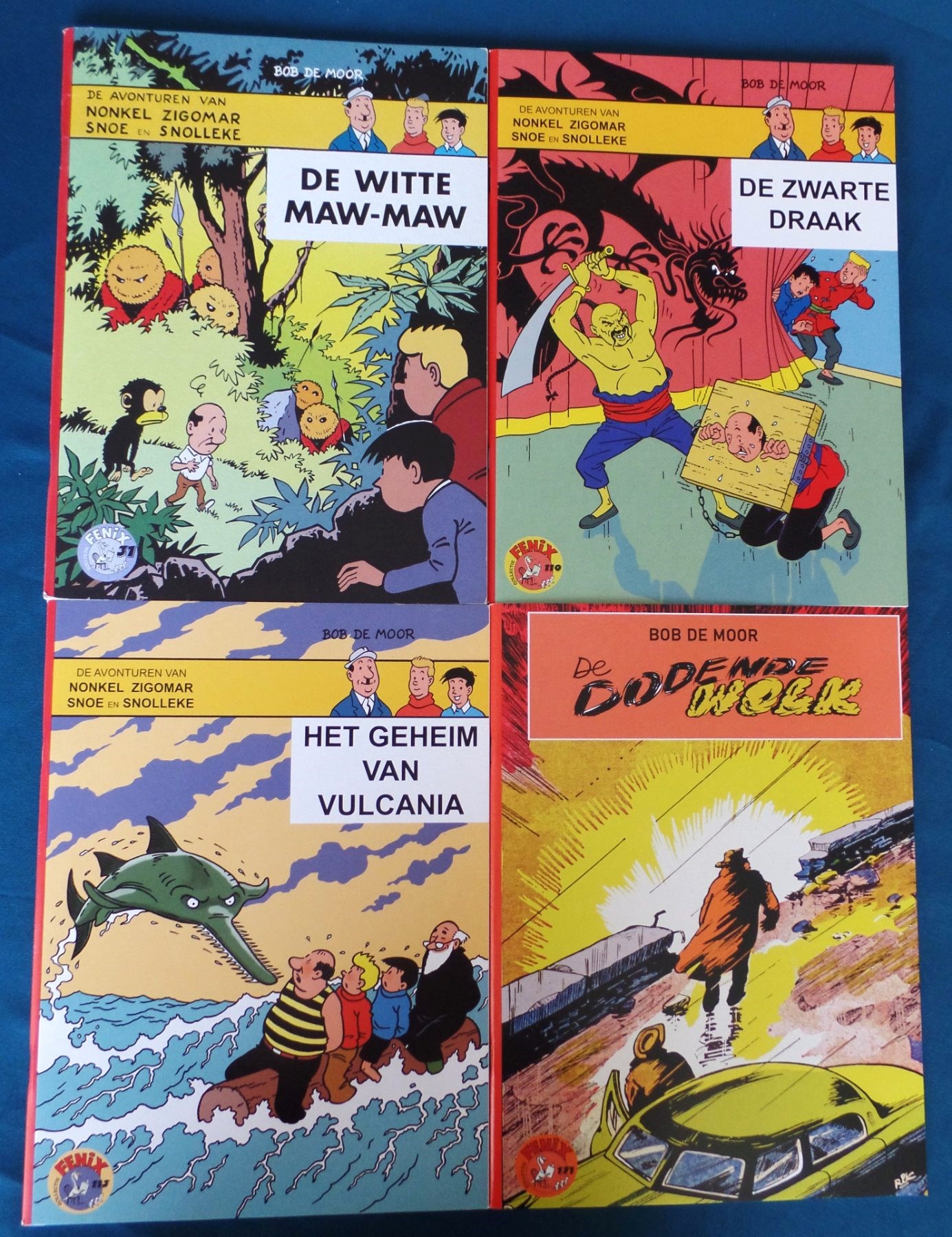 Fenix-uitgaven 31-110-113-171 - Bob De Moor - De avonturen van Snoe en Snolleke - 4 albums - sc - 1e druk