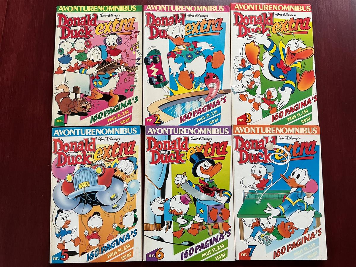 Donald Duck Extra Avonturenomnibus - deel 1,2,3,5,6,7 - Oberon - 1988