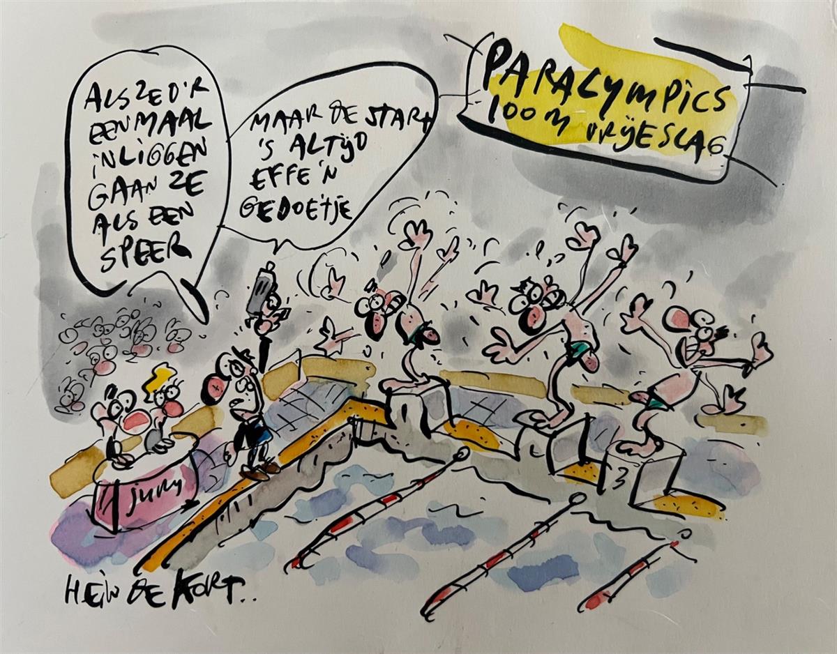 Hein de Kort - Originele tekening - “ Paralympics “ 