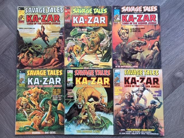 Savage Tales Ka-Zar 6 x Complete reeks comics groot formaat Ka-Zar sc Amerikaans