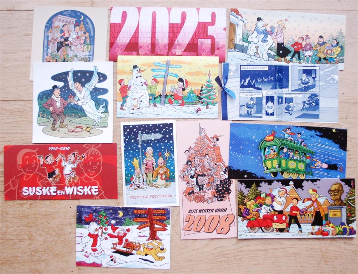 Suske en Wiske - set van 12 kerstkaarten