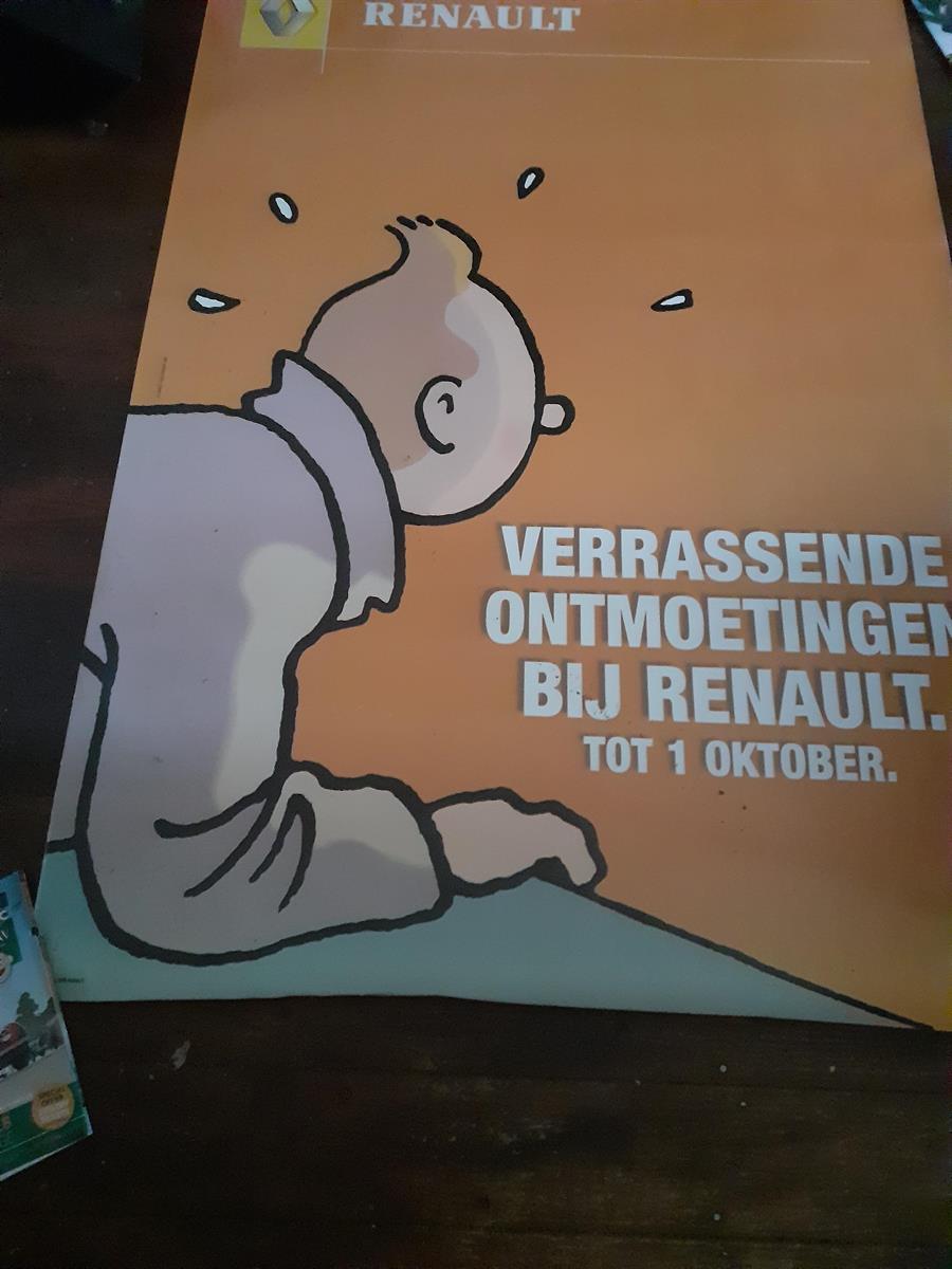 Kuifje - Megaposter Renault plus extra poster tentoonstelling